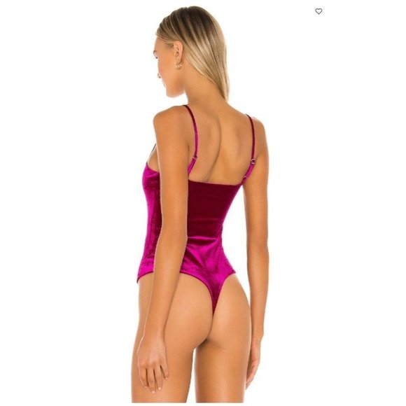 Lovers and Friends Agnes Bodysuit Magenta S Velvet Pink - Picture 3 of 9